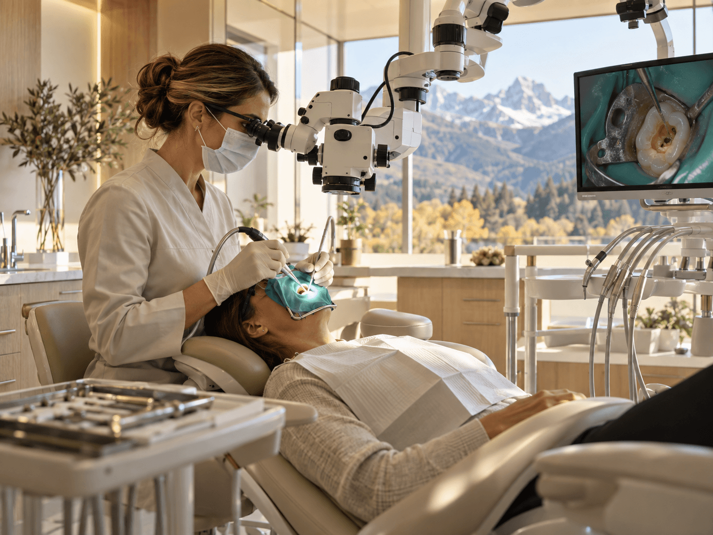 Traitement endodontique de précision sous microscope