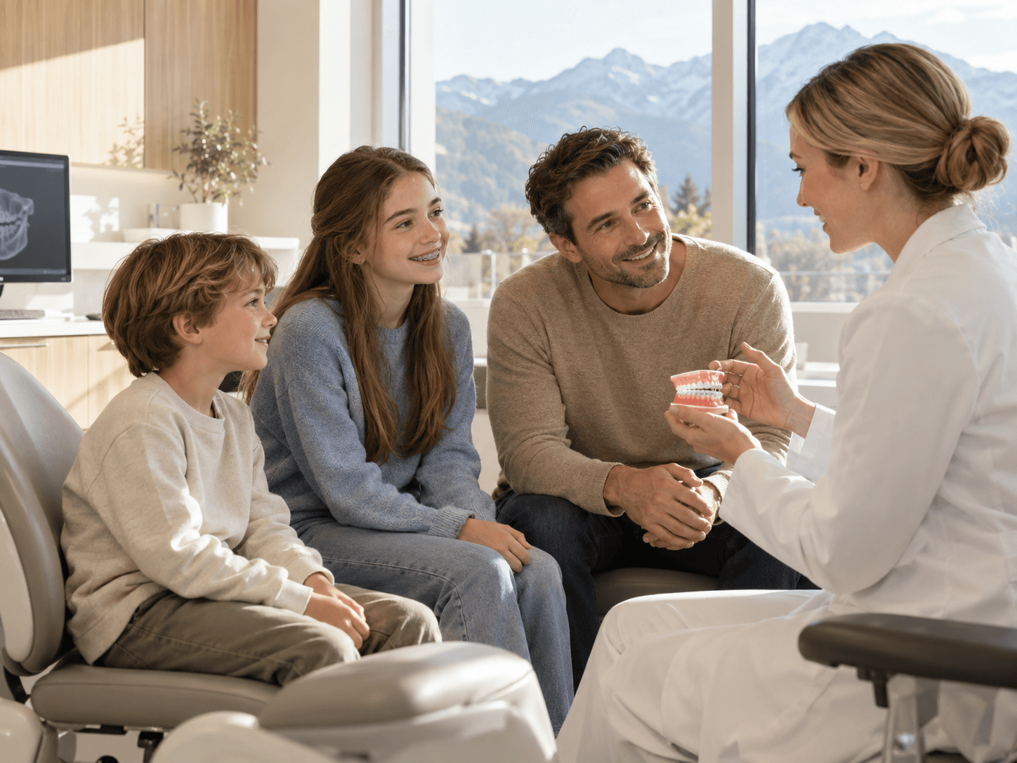 Frise enfant adolescent adulte montrant les différentes périodes de traitement orthodontique
