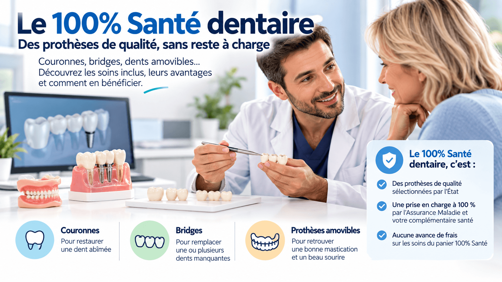 Le 100 % Santé dentaire, des prothèses de qualité sans reste à charge