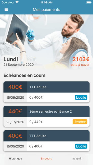 Capture d'écran de l'application Dentapoche 2